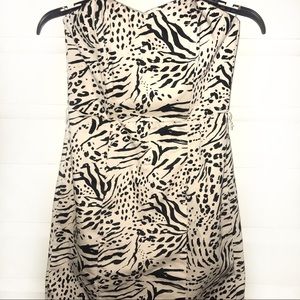 H&M strapless zebra print dress